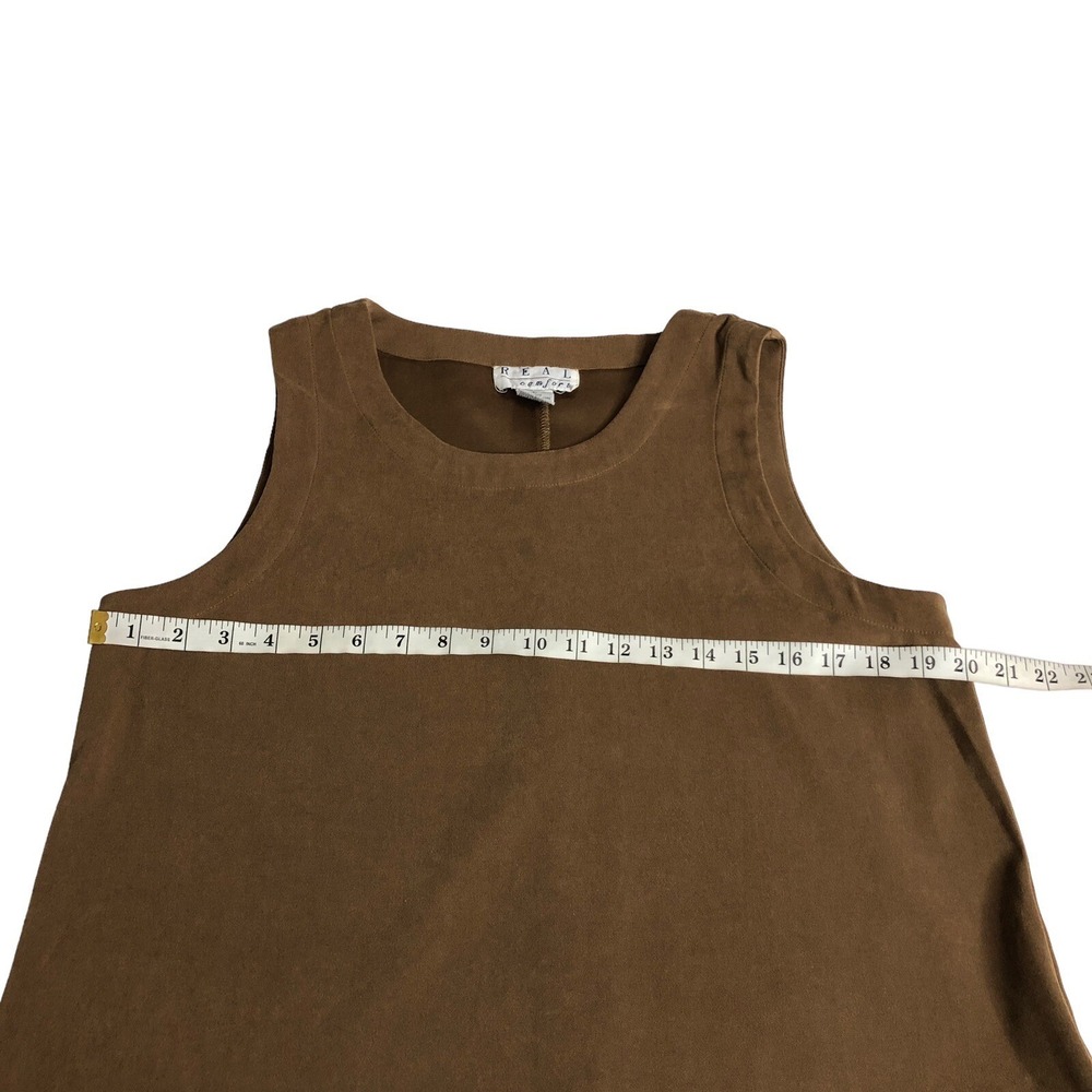 Vintage 90s Y2K Real Comfort Maxi Dress Jumper 8 Brown Sleeveless Tank Lagenlook - Picture 15 of 16